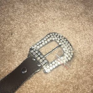 Genuine Leather Cowhide Rhinestone Belt